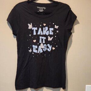 Wound Up Juniors' "Take it Easy" T-shirt